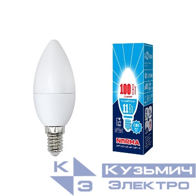 Лампа светодиодная LED-C37-11W/NW/E14/FR/NR Norma 11Вт матовая E14 (упак. картон) Volpe UL-00003811