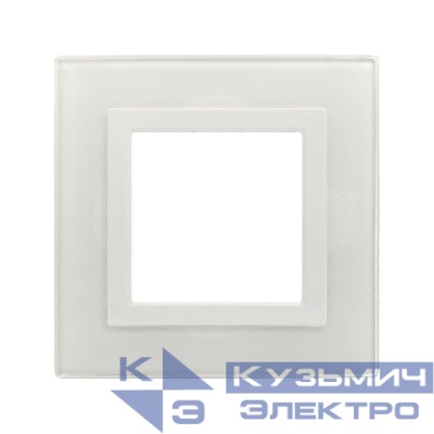 Рамка 1-м 2мод. Avanti натуральн. стекло бел. DKC 4400822