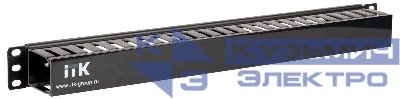 Органайзер кабельный 19 дюйм 1U глубина 60мм с крышкой пластик черн. ITK CO05-1PC