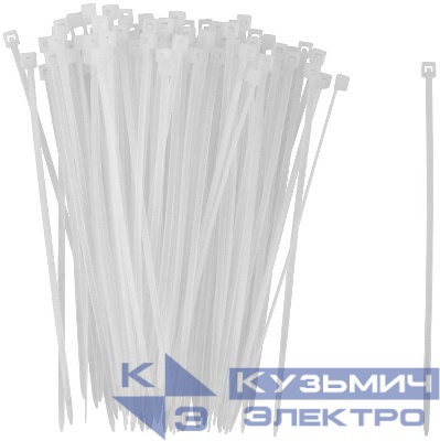 Хомут для проводов 2.5х100мм нейлон. бел. (уп.100шт) FIT 60366