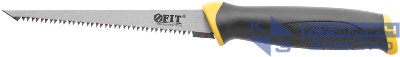 Ножовка для гипсокартона. каленый зуб. прорезиненная ручка 150мм FIT 15377