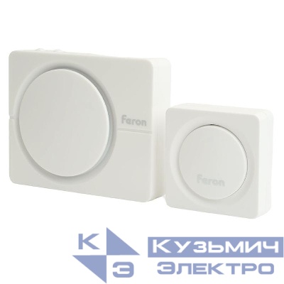 Звонок электрический дверной (38 мелодий) бел. E-382 FERON 48922