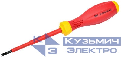 Отвертка диэлектрическая шлицевая SL4.0х100 K3 1000В ARMA2L 3 IEK A2L3-SC30-K3-SL-40-100