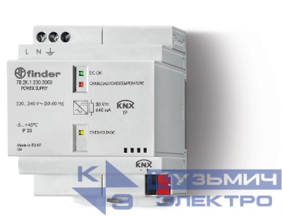 Источник питания импульсный вход 110...240В AC / выход 29B DC 640мА KNX Bus FINDER 782K12303000PAS
