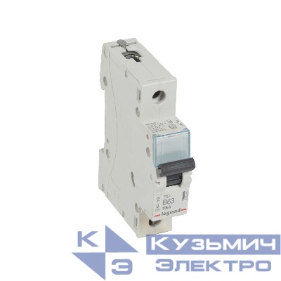 Выключатель автоматический модульный 1п B 63А 10кА TX3 6000 1мод. 230/400В Leg 403866