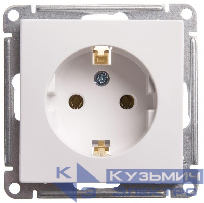 Розетка 1-м СП W59 16А IP20 с заземл. без защ. шторок механизм бел. SE RS16-154-1-86