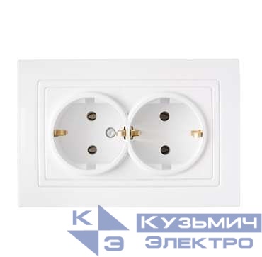 Розетка 2-м СП 16А IP20 без заземл. бел. Bylectrica РС16-348