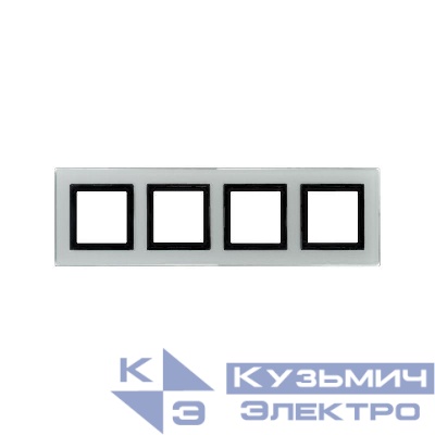 Рамка 4-м 8мод. Avanti натуральн. стекло свет. сер. DKC 4404828