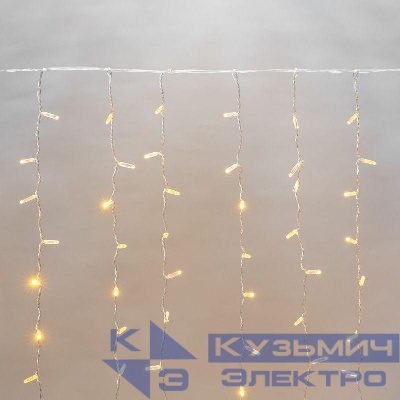 Гирлянда светодиодная "Светодиодный Дождь" 2х3м 448LED желт. 66Вт 230В IP65 постоян. свечение провод прозр. (нужен шнур питания 303-500-1) Neon-Night 235-151-6