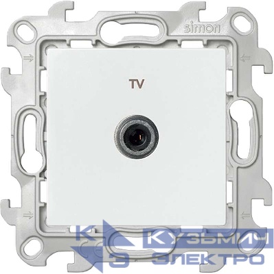 Розетка телевизионная оконечная TV СП Simon 24 IP20 механизм бел. Simon 2450476-030