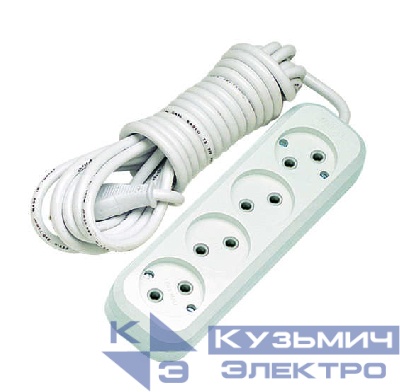 Удлинитель 4х10м без заземл. 10А IP20 Makel MGP148