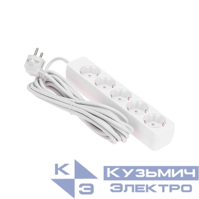 Удлинитель 5х5м с заземл. 3х0.75 бел. PROCONNECT 13-4213