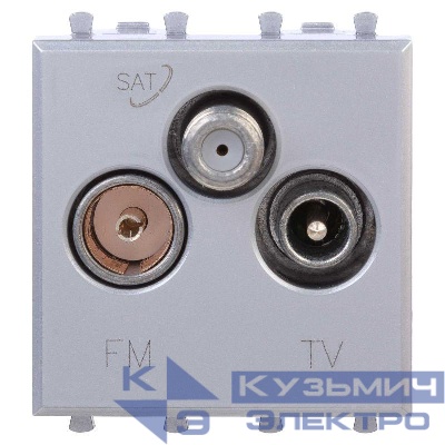 Розетка телевизионная TV/FM/SAT 2мод. Avanti "Закаленная сталь" DKC 4404532