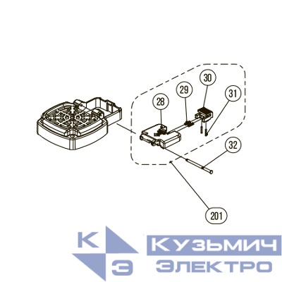 Запчасть №201 для Hybest GSR40A. Крышка газового отсека в сборе