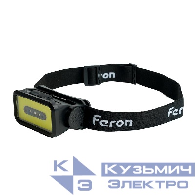 Фонарь налобный с аккумулятором 5Вт 20хH IP44 USB type-C ABS пластик TH2315 FERON 51620
