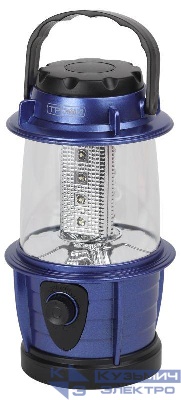 Фонарь кемпинговый KB-101 12LED элементы питания 3хAA (не в компл.) син. металлик Трофи Б0054482