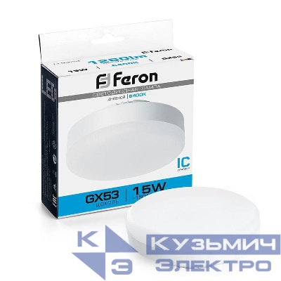 Лампа светодиодная LB-454 15Вт 6400К GX53 230В FERON 25869