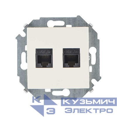 Розетка компьютерная 2-м Simon 15 RJ45 кат.5E AMP механизм сл. кость Simon 1591552-031