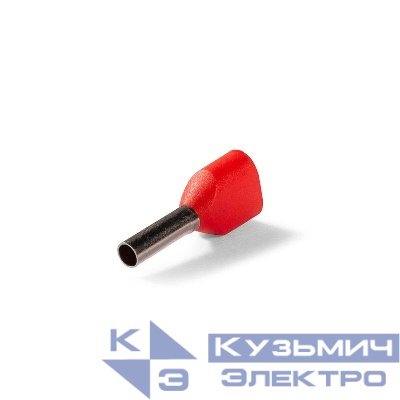 Наконечник штыревой втулочный изолированный НШВИ(2) 1.0-8 ЕВРО красн. КВТ 103245
