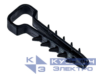 Дюбель-хомут 6х14мм для плоского кабеля нейлон черн. (уп.25шт) IEK UDH14-06-14-025-K02