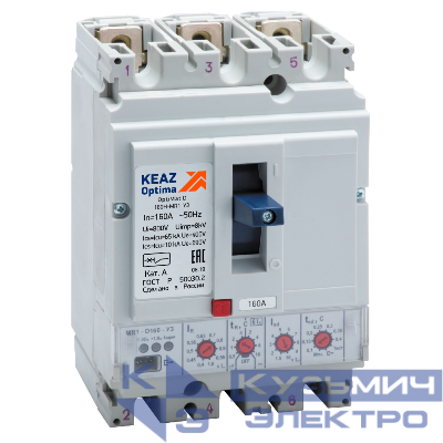 Выключатель автоматический 160А OptiMat D160N MR1 У3 КЭАЗ 285502