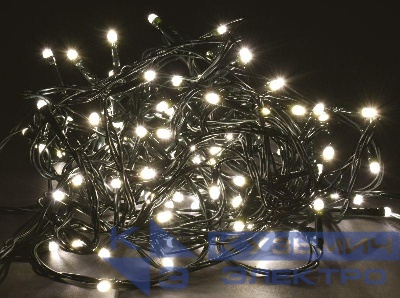 Гирлянда "Нить" 10м 100LED тепл. бел. IP20 провод зел. 230В с контроллером 8 режимов IEK LGDB110-1-100-10-G-S-20