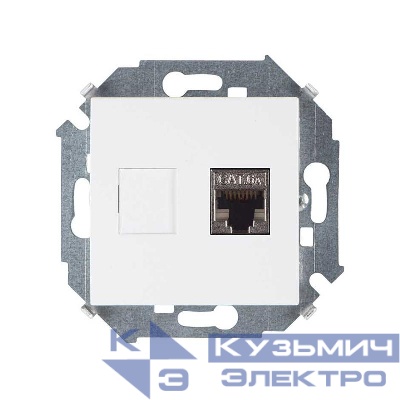 Розетка компьютерная Simon15 RJ45 кат.6A AMP FTP бел. Simon 1591563-030