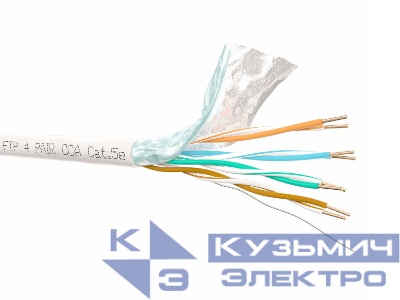 Кабель FTP4 cat.5е, одножильный, экранированный, 305м, CCA, серый, NETKO Optima