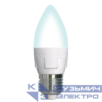 Лампа светодиодная LED-C37 7W/4000K/E27 /FR/DIM PLP01WH Яркая 7Вт матовая 4000К нейтр. бел. E27 диммир. (упак. картон) Uniel UL-00004295