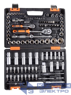 Набор инструментов 1/2дюйм 1/4дюйм CrV в кейсе 108 предмета Вихрь 73/6/7/8