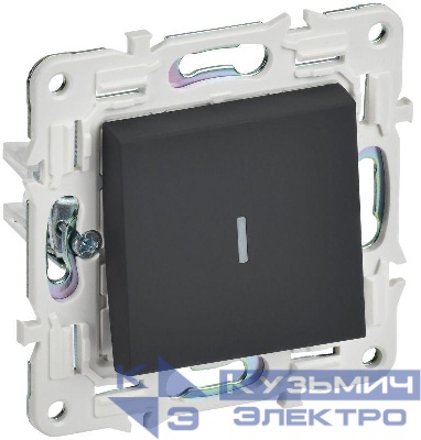 Выключатель проходной 1-кл. SKANDY 10А SK-V08G с индикацией графит IEK SK-V12-1-10-K53