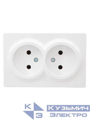 Розетка 2-м ОП LETO без заземл. закрытый корпус ПБТ бел. LEZARD 752-0200-128B
