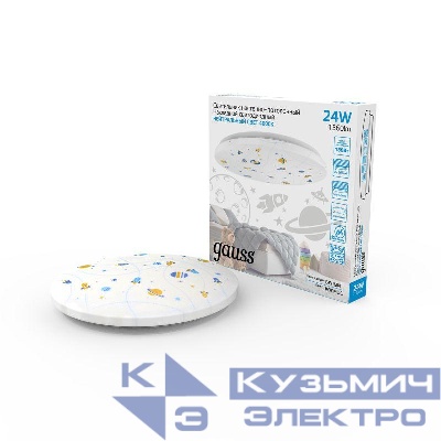 Светильник светодиодный 380х63 24Вт 4000К IP20 1560Лм круг (космос) настенно-потолочный накладной GAUSS 941411224R
