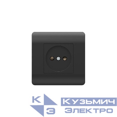 Розетка NEW3-E 16А без заземл. защ. шторки черн. CHINT 431486