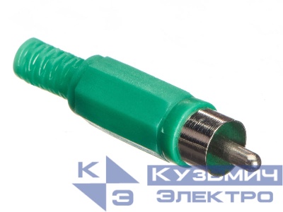 Штекер RCA зеленый, NETKO Optima