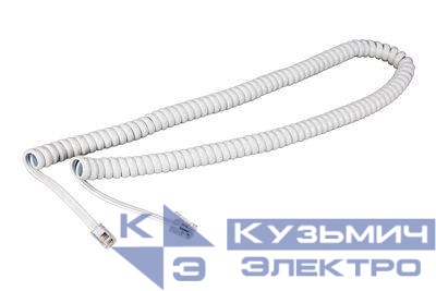 Шнур телеф. витой 7м (джек-джек) бел. Rexant 18-2071