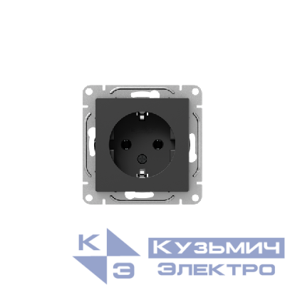 Розетка СП Эпика 16А с заземл. без защ. шторок механизм черн. EKF UP1-SOB-110