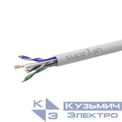 Кабель витая пара U/UTP кат.6 4х2х23AWG solid Cu LSZH нг(А)-HF Indoor Six (м) SUPRLAN 01-1030-1