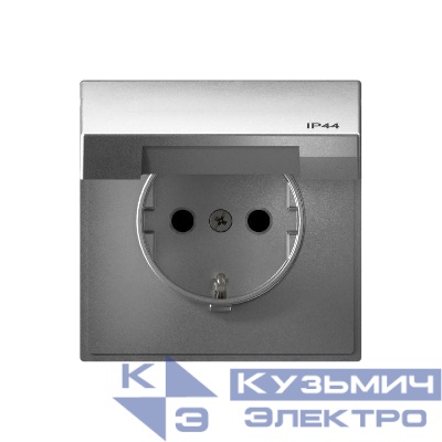 Розетка ArtGallery 16А IP44 с заземл. защ. шторки с крышкой механизм алюм. SE GAL440346
