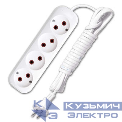 Удлинитель 4х3м без заземл. 6А IP20 У6-766 ШВВП 2х0.75 UNIVersal 9631943