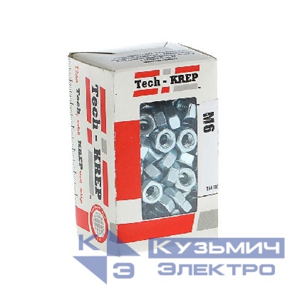 Гайка шестигранная М6 DIN 934 оцинк. (уп.200шт) Tech-Krep/Zitar 105247