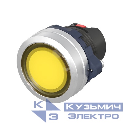 Головка кнопки плоская без фиксации алюм. кольцо прозр. желт. DKC M22P-FMLYA