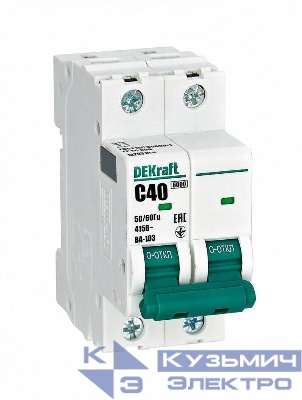 Выключатель автоматический модульный 2п C 40А 6кА ВА-103 DEKraft 12293DEK