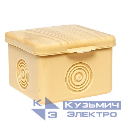Коробка распаячная КМР-030-037 пылевлагозащ. 65х65х50 без мембранных вводов свет. дерево EKF plc-kmr-030-037-s
