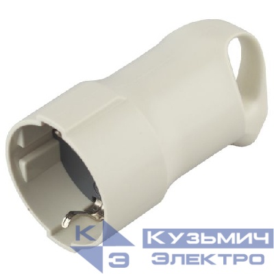 Розетка кабельная R3 16А с заземл. с кольцом непрямой ввод (10/200/4000) бел. ЭРА Б0019187