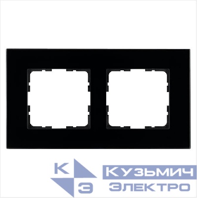 Рамка 2-м G-Glass стекло черн. Black Glass Jasmart G1002GB