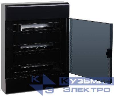 Щиток Тусо открытая проводка на 54 модуля с дверцей 648х468х116мм черн. Ruvinil 68054Ч