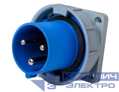 Вилка для скрытой проводки 2Р+РЕ 63А 220В IP67 ВЩ-103 DEKraft 26235DEK