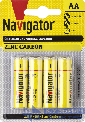 Элемент питания солевой AA/R6 94 758 NBT-NS-R6-BP4 (блист.4шт) Navigator 94758