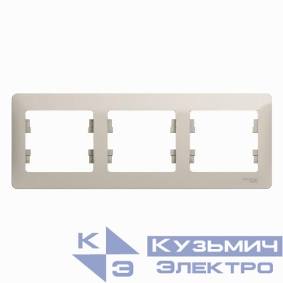 Рамка 3-м Glossa горизонт. молоч. SE GSL000903